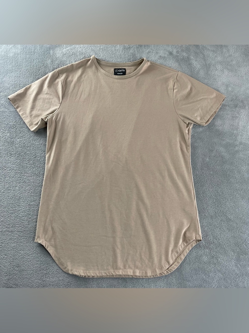 Cuts Clothing Elongated T Shirt Men Medium / S Tall Desert Beige Crew Neck Tee